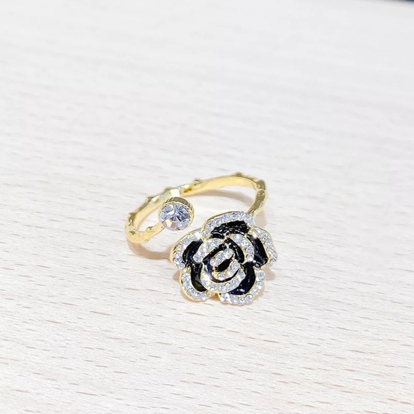 !NEW Gold Onyx Ring | Micropave Open Size Band Ring - Picture 8 of 16